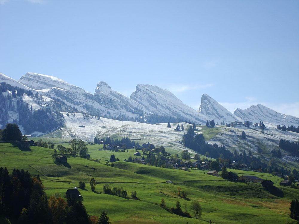 Toggenburg Churfirsten with snow