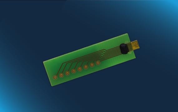 Flow Sensor MFS02 on PCB exposed